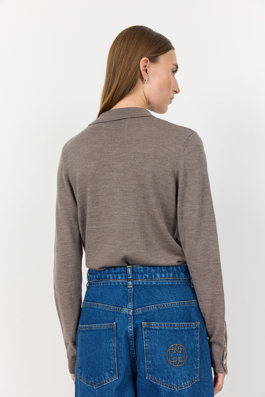 Ismaila-6 ullarpeysa, brún