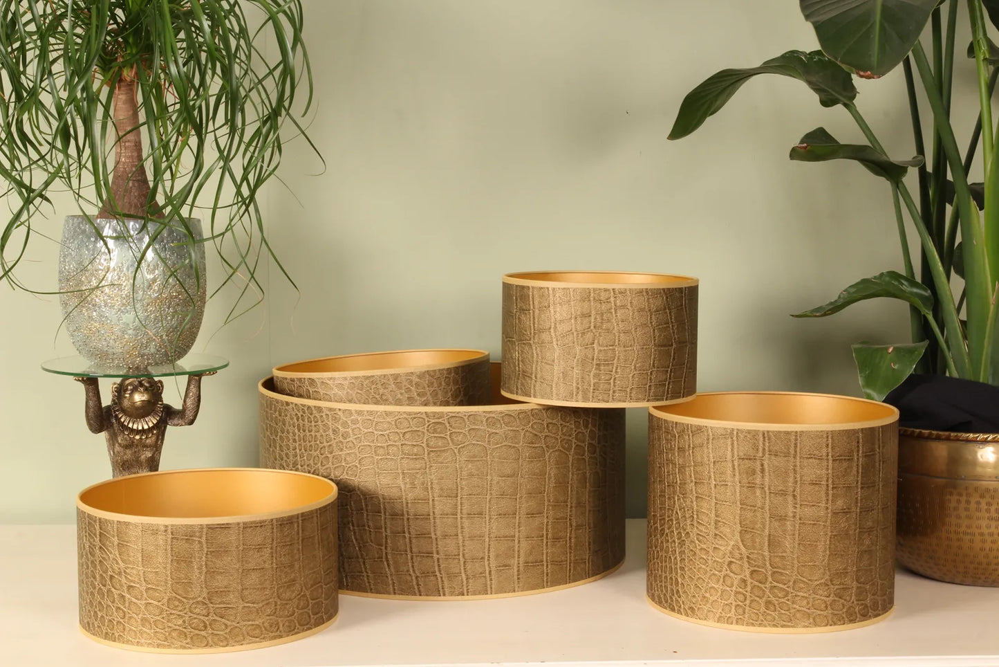 Lampaskermur 24x40 cm, gylltur