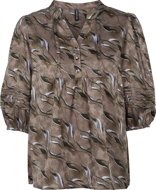 Camilla blússa, grábrún