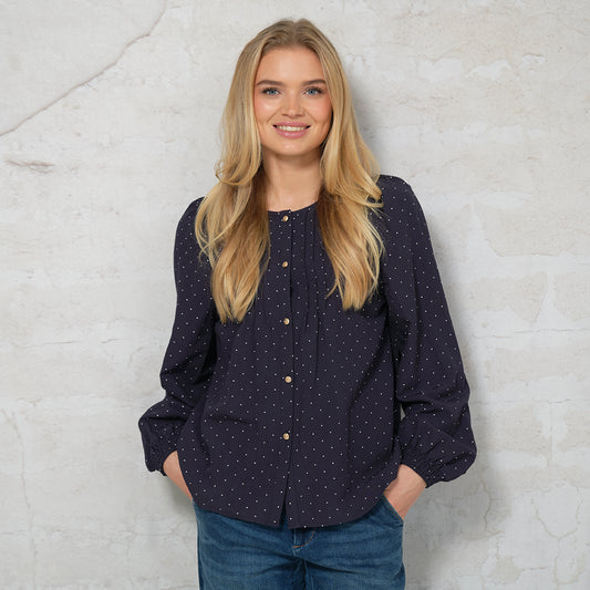 Victoria blússa, dökkblá