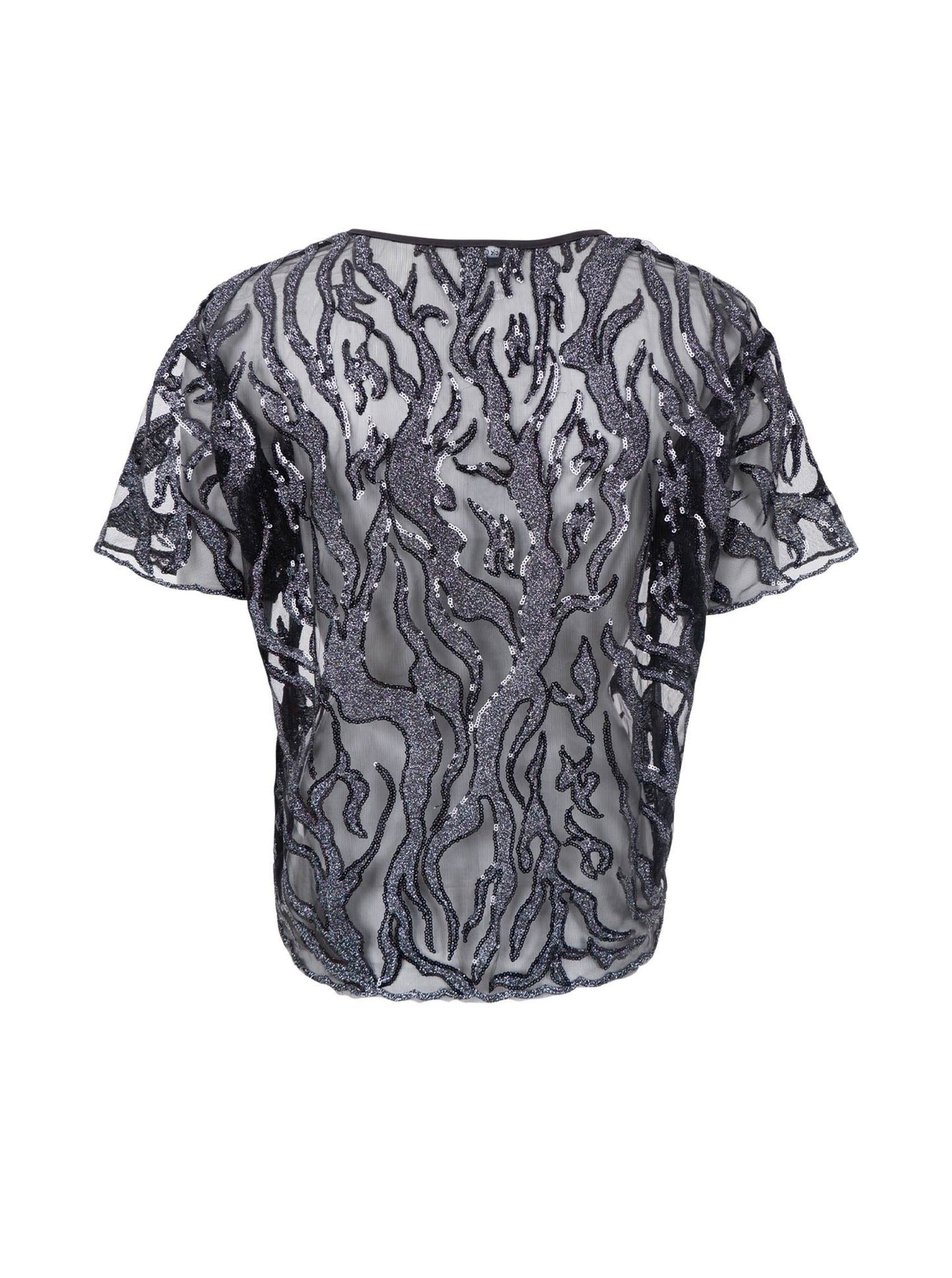 Maggie blússa, svört/silfur