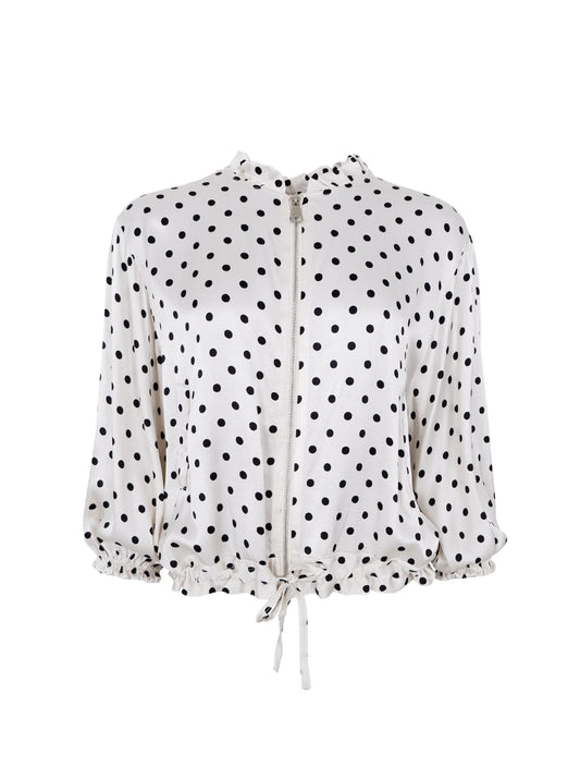 Caitlin bomber jakki, hvítur