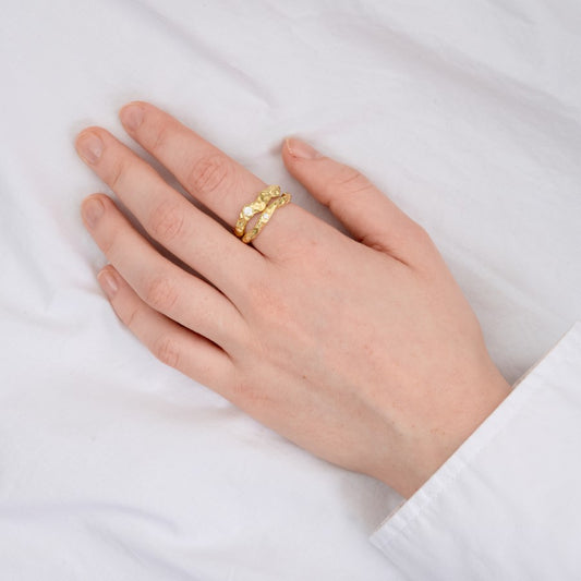 Tvöfaldur foil hringur, silfur