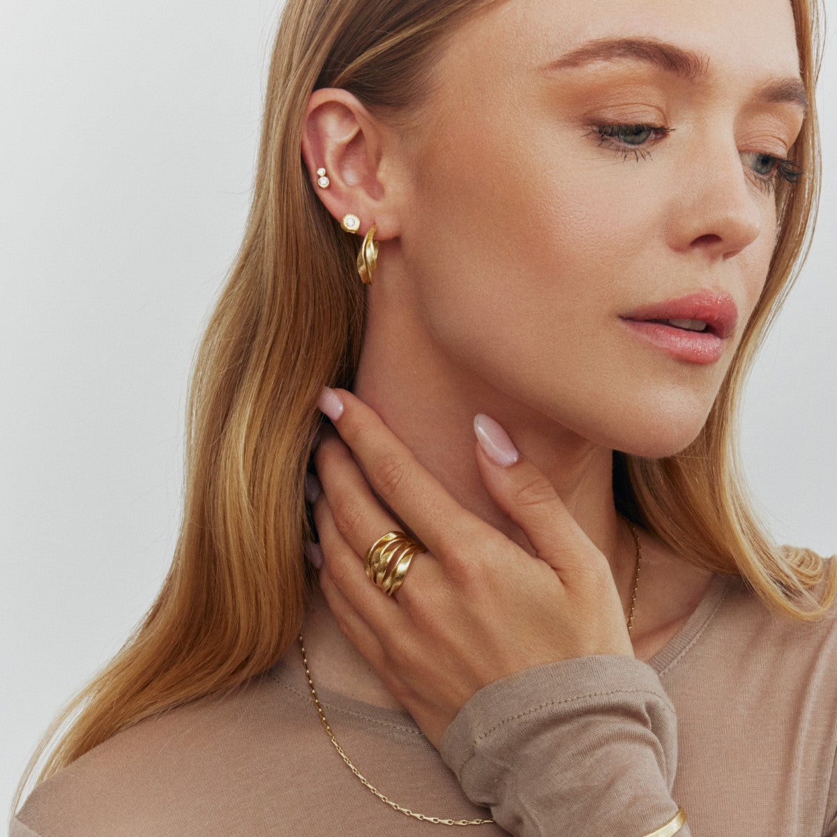 Cleo eyrnalokkar, gylltir