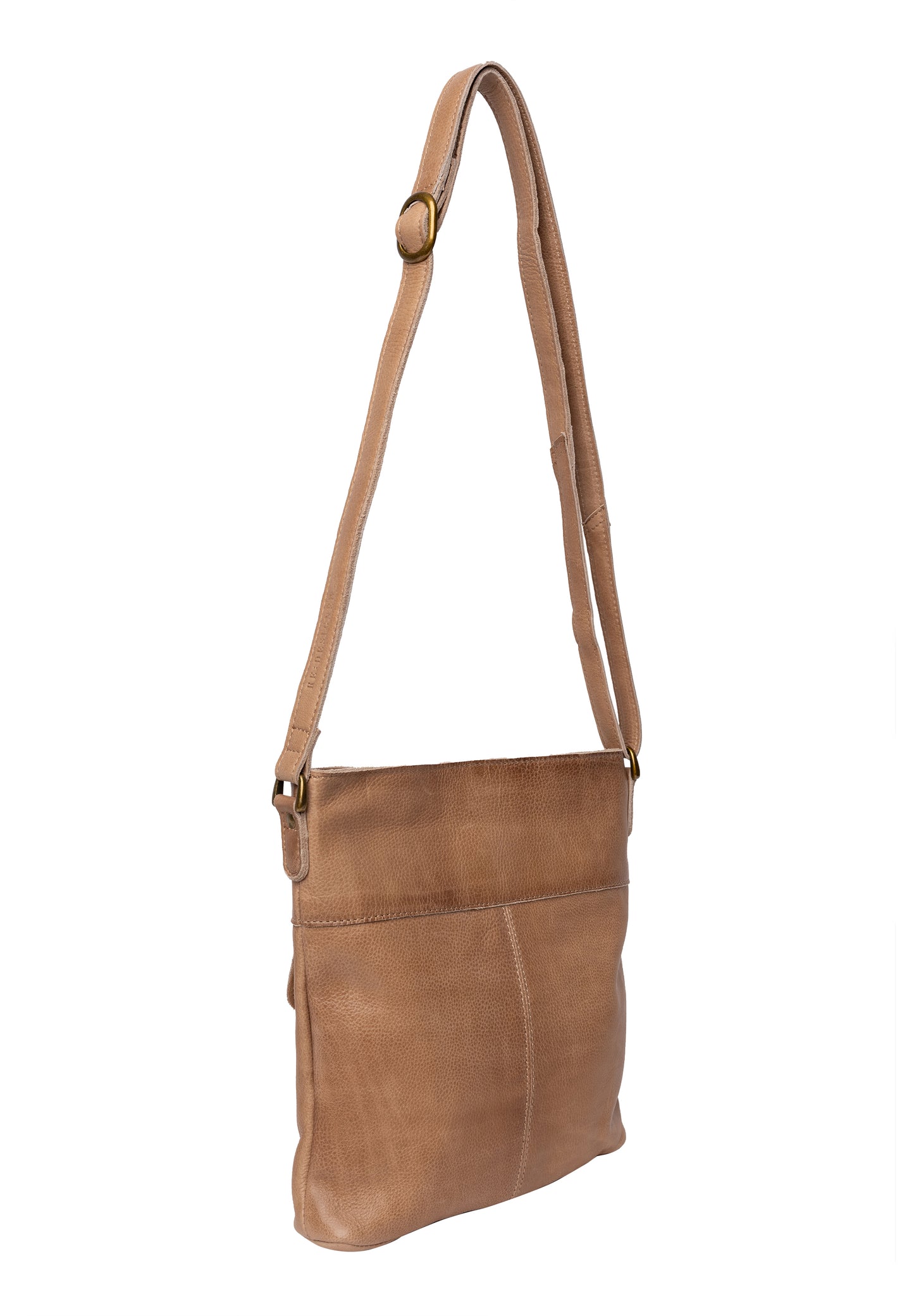 Kay leðurtaska, taupe