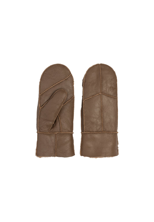 Henny leðurlúffur, brúnar