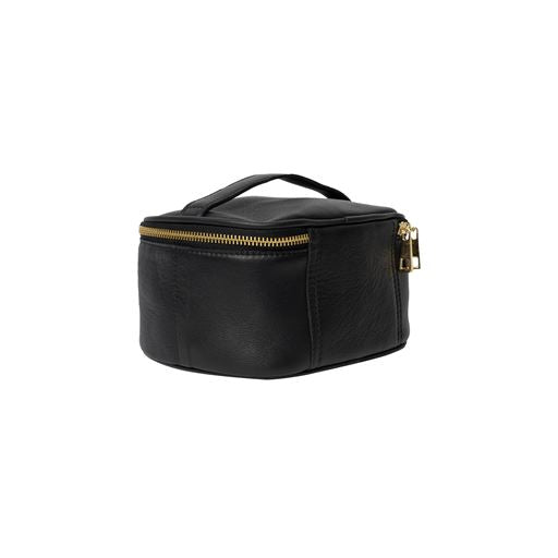Helga leður snyrtitaska, svört