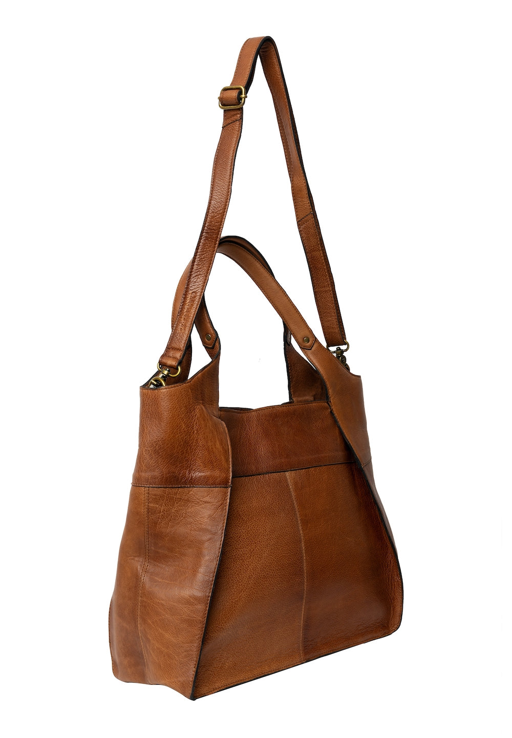 Jona leðurtaska, walnut