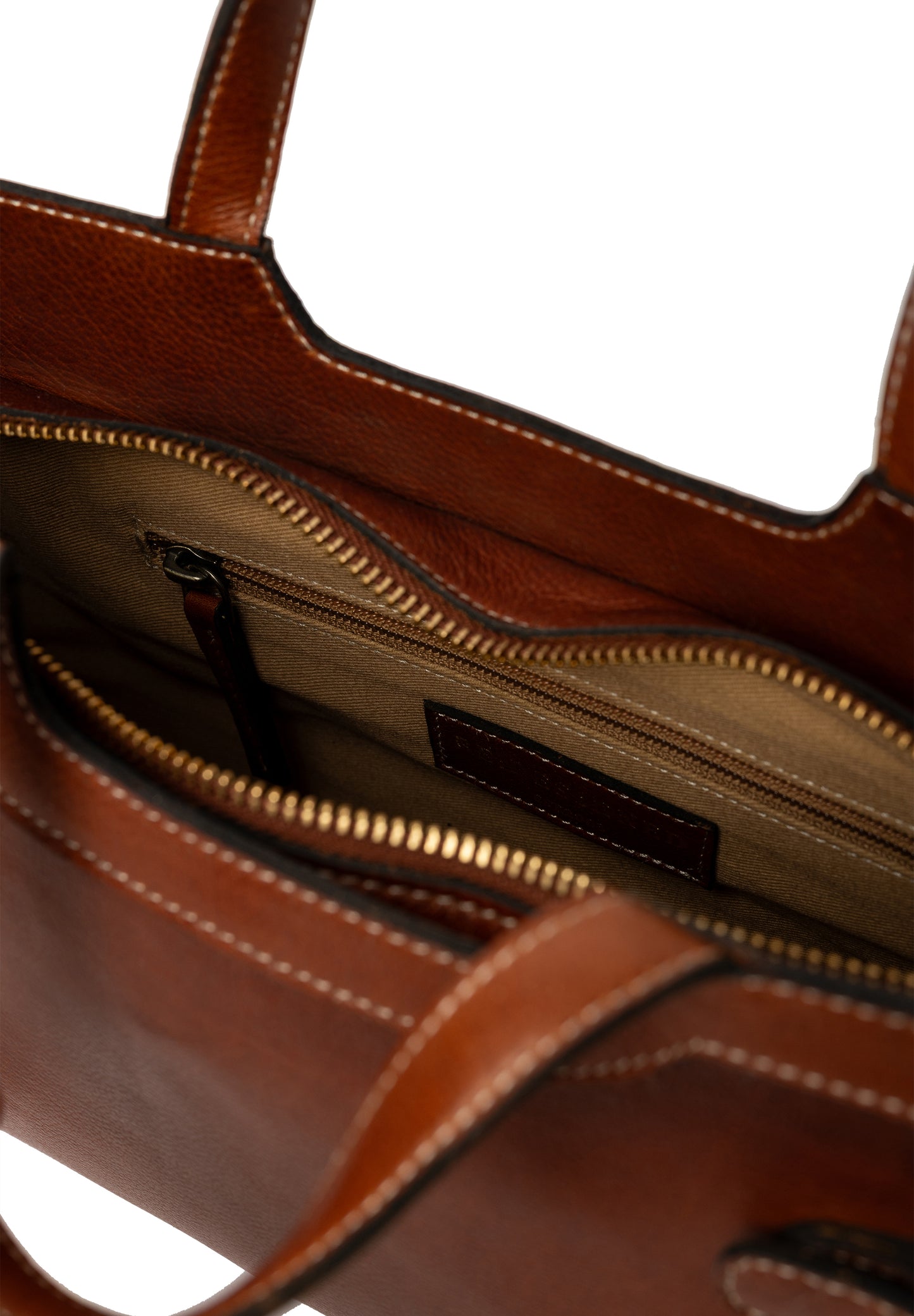 May leðurtaska minni, koníaksbrún