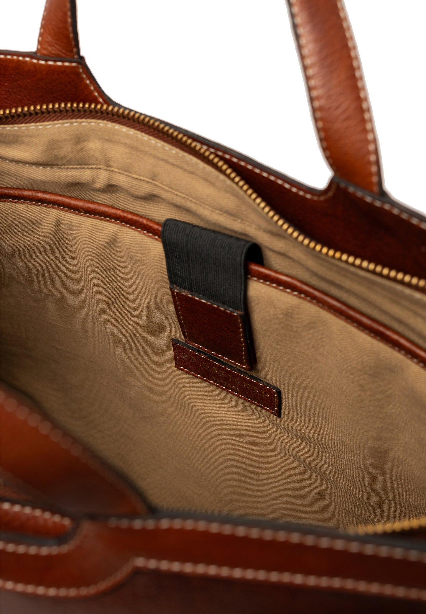 May leðurtaska stór, koníaksbrún