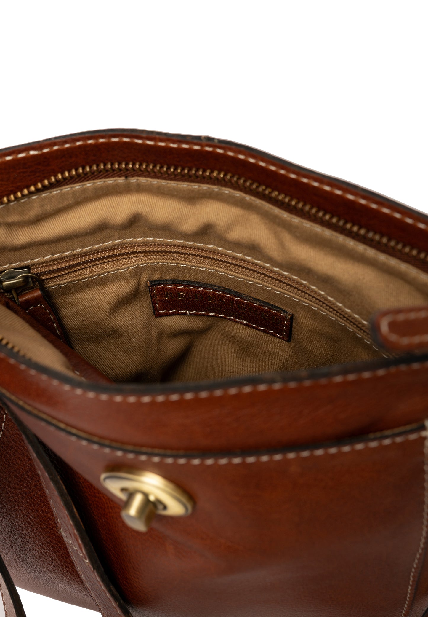 Moa leðurtaska, koníaksbrún