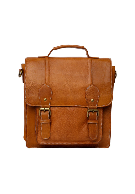 Melia leðurtaska minni, burned tan