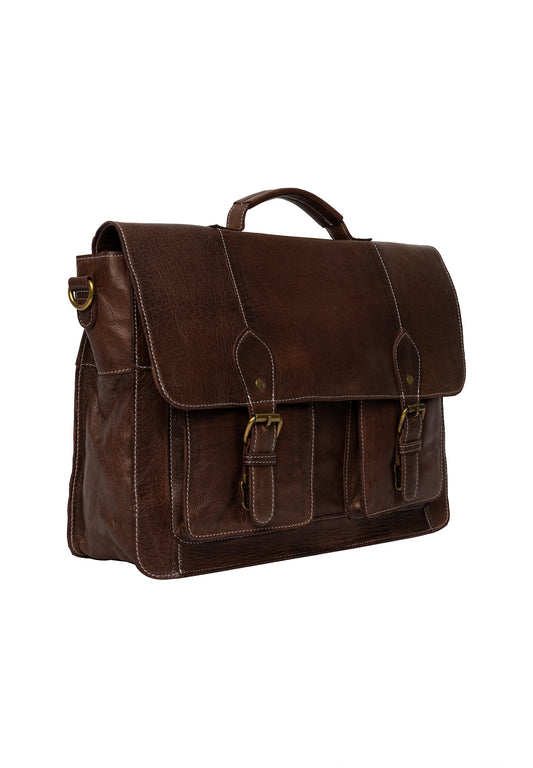 Melia leðurtaska stór, woodsmoke