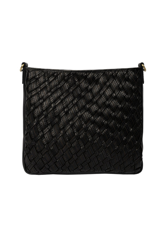 Mika leðurtaska miðstærð, svört