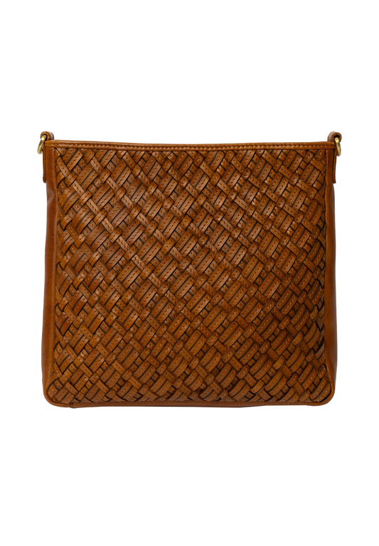 Mika leðurtaska miðstærð, tan