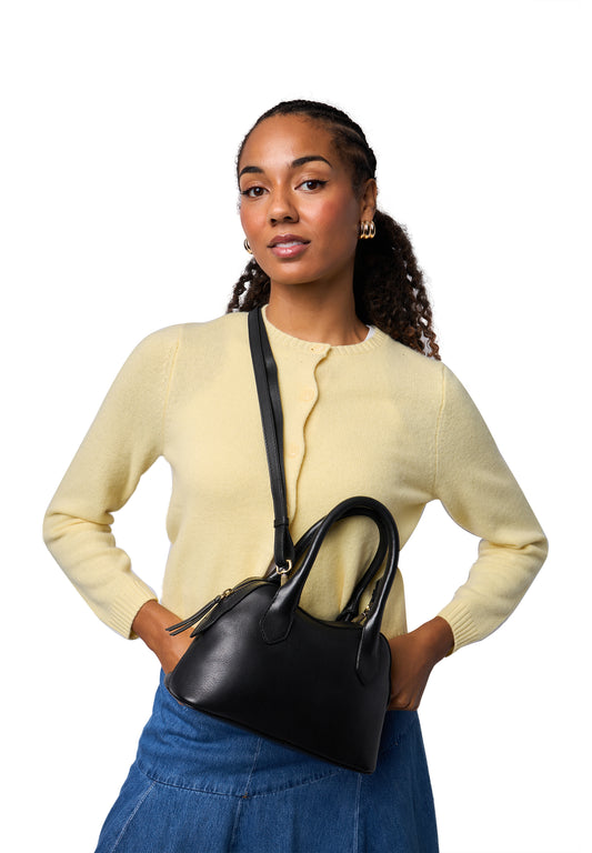 Nynne leðurtaska, svört