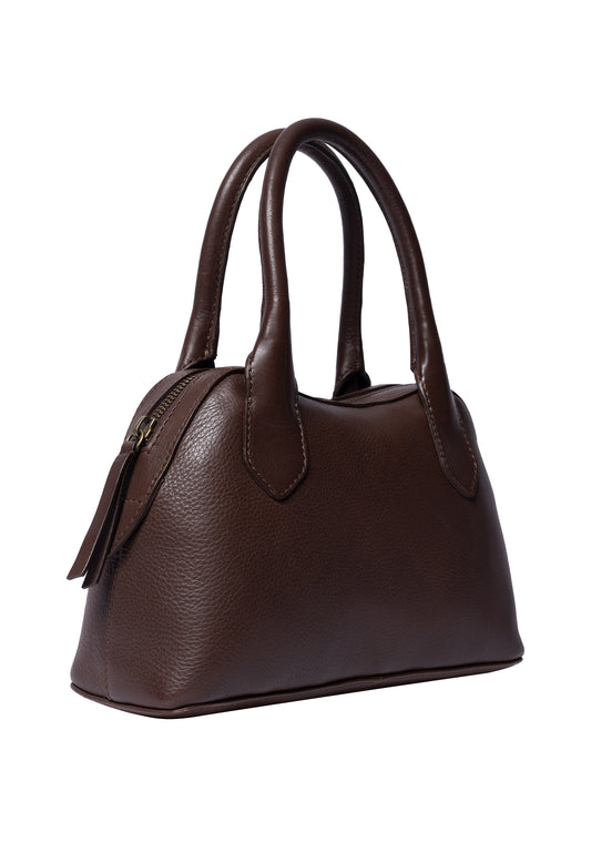 Nynne leðurtaska, brún