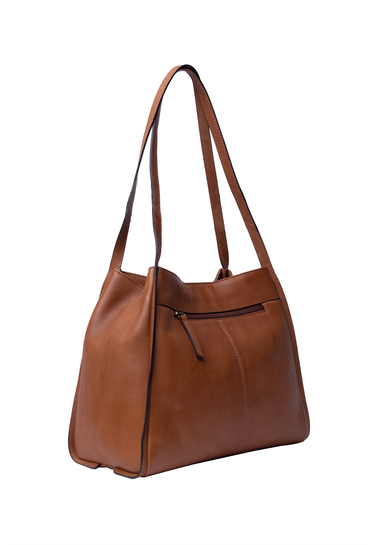 Nino leðurshopper, tan