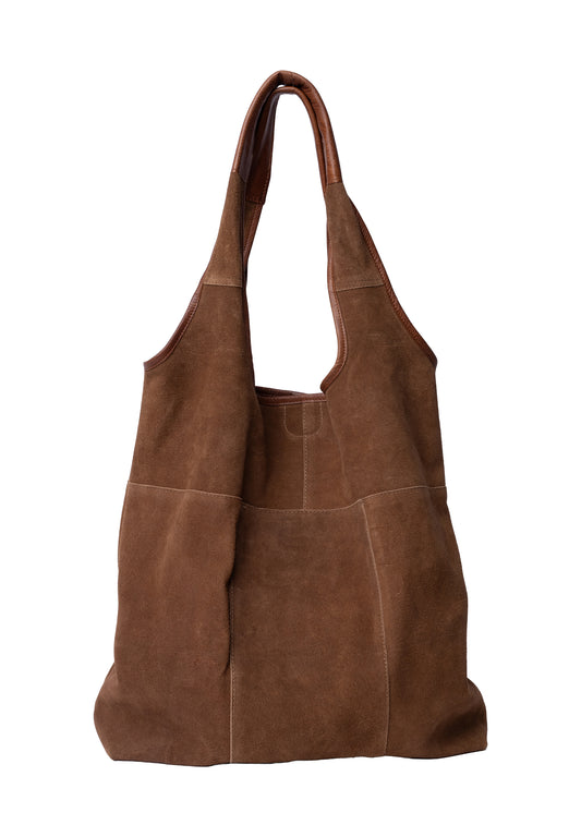 Lyra shopper, rúskinn -walnut