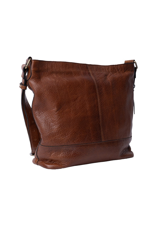 Svea leðurtaska, stærri -walnut