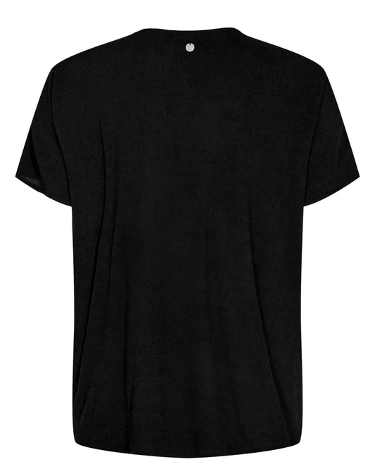 Rikka stuttermablússa, svört