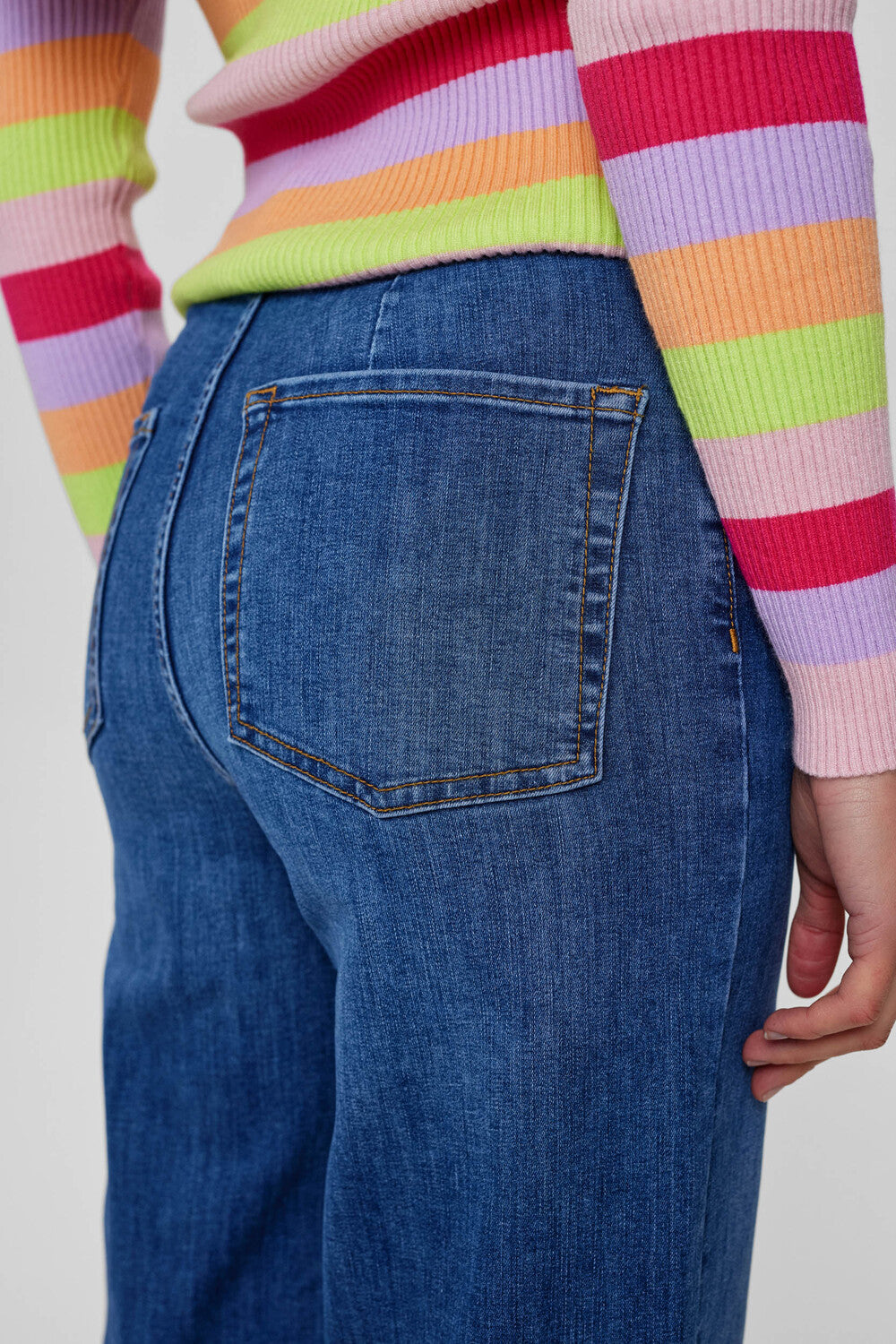 NuParis cropped gallabuxur, bláar