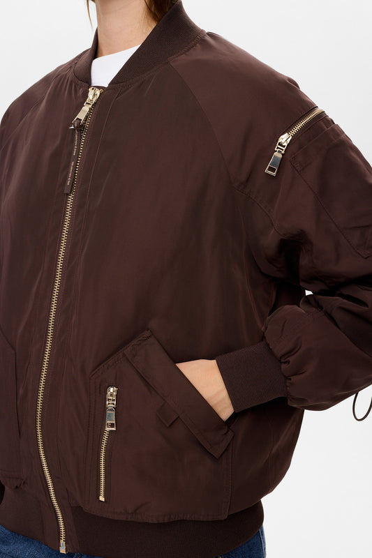 NuAllie jakki, dökkbrúnn