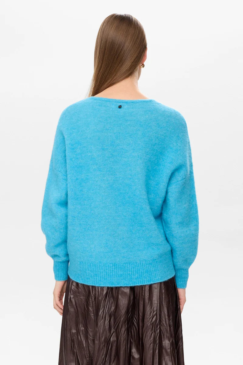 NuRiette v-neck peysa, blá