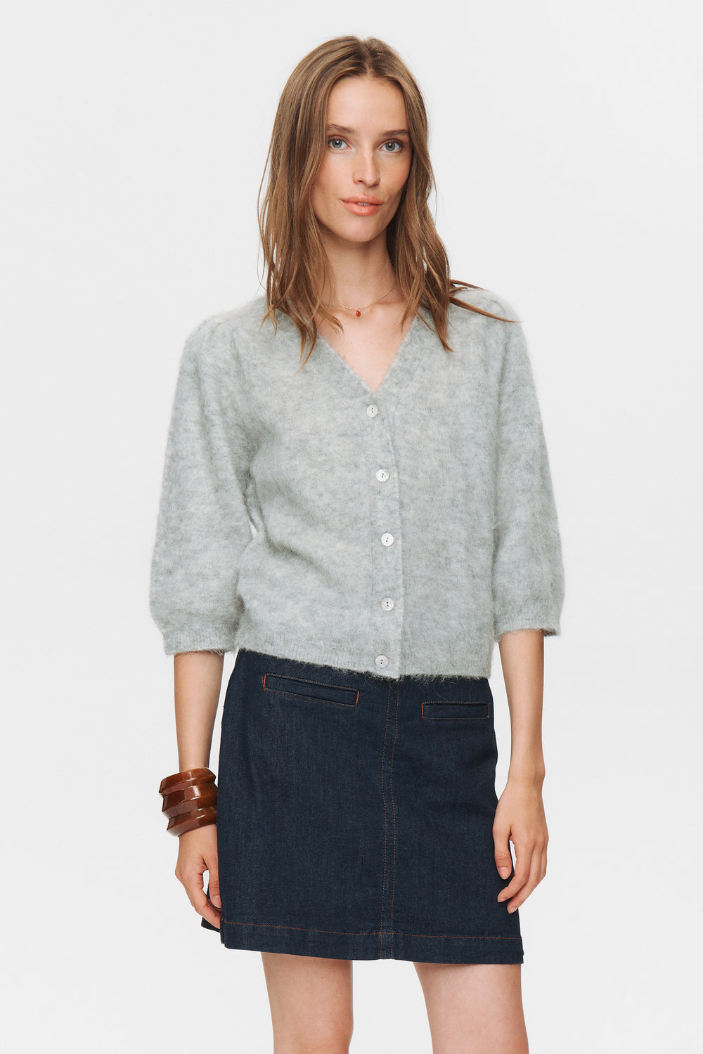 NuSuri cardigan peysa, grá