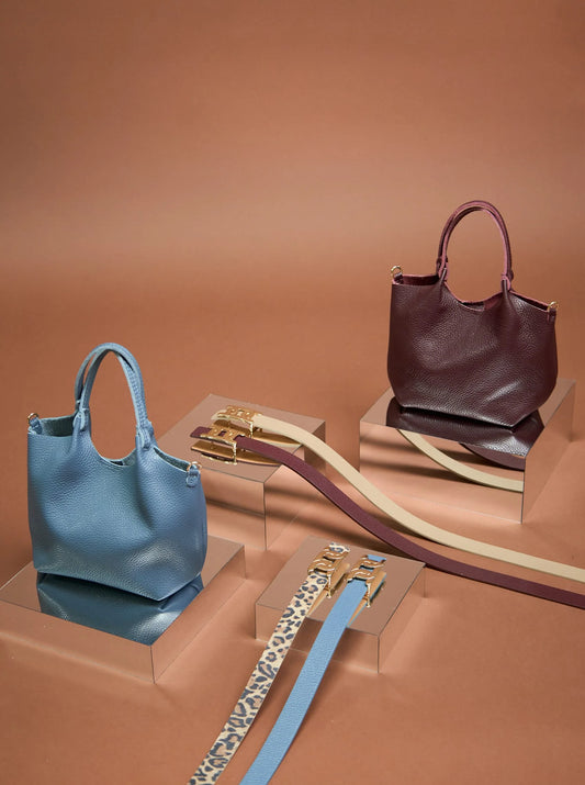 Isolde leðurtaska, vínrauð