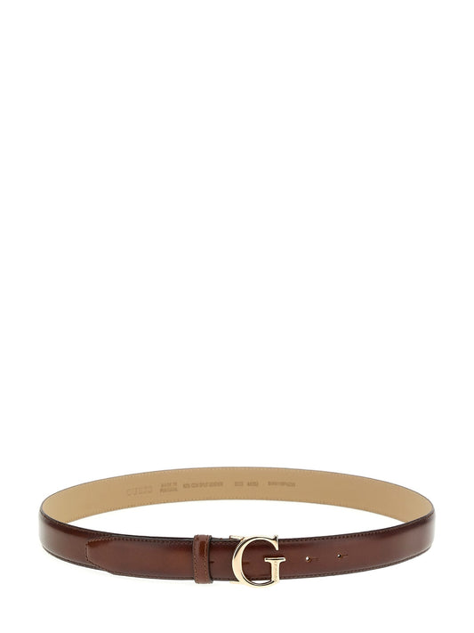 Guess leðurbelti, brúnt