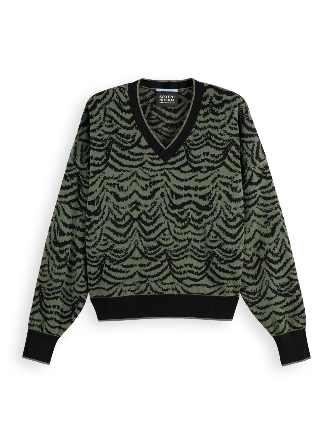 Jacquard peysa, græn