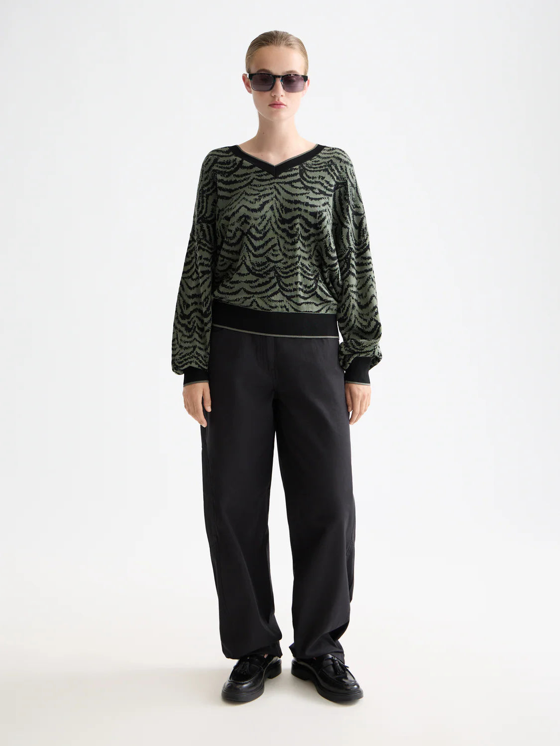 Jacquard peysa, græn