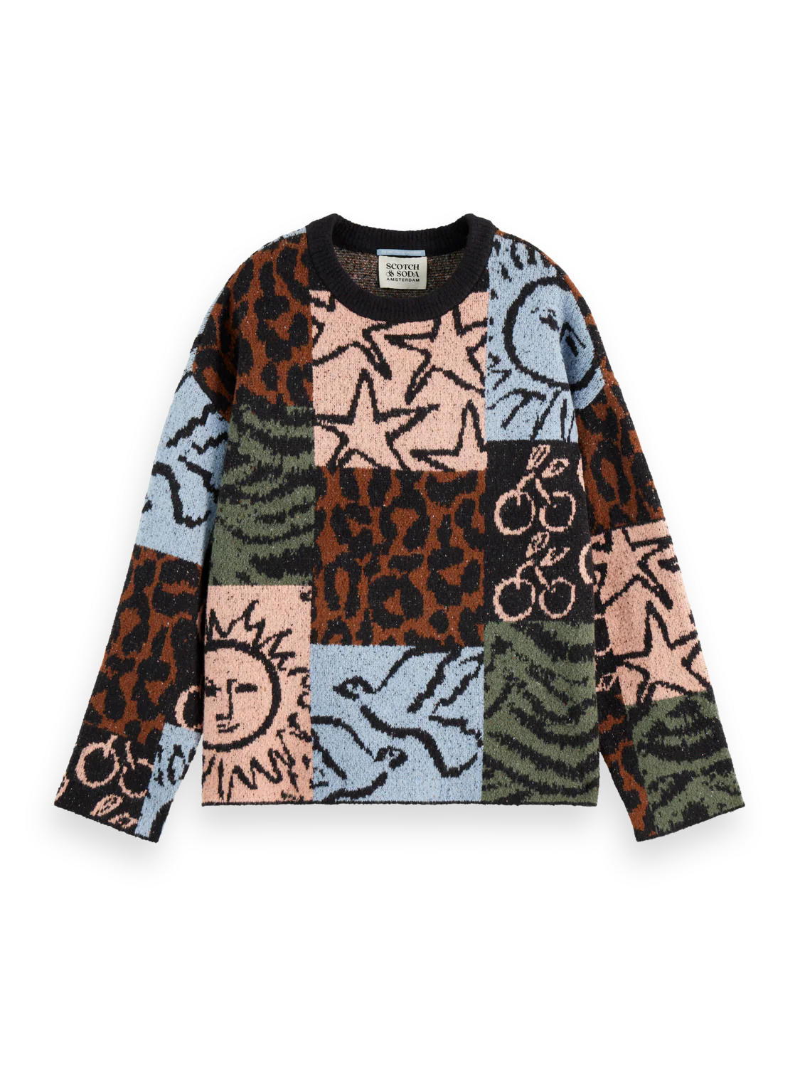 Jacquard oversized peysa