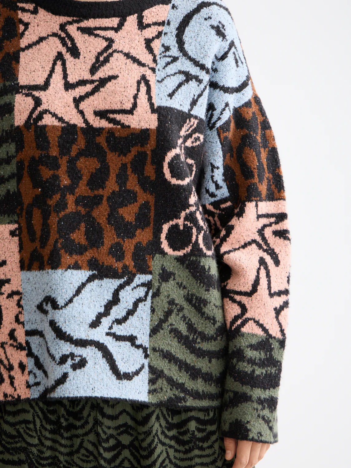 Jacquard oversized peysa