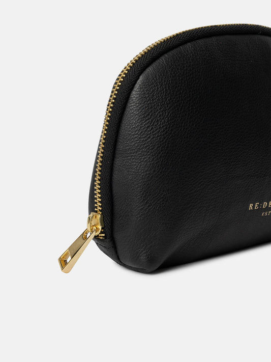 Hoshi leður snyrtitaska, svört