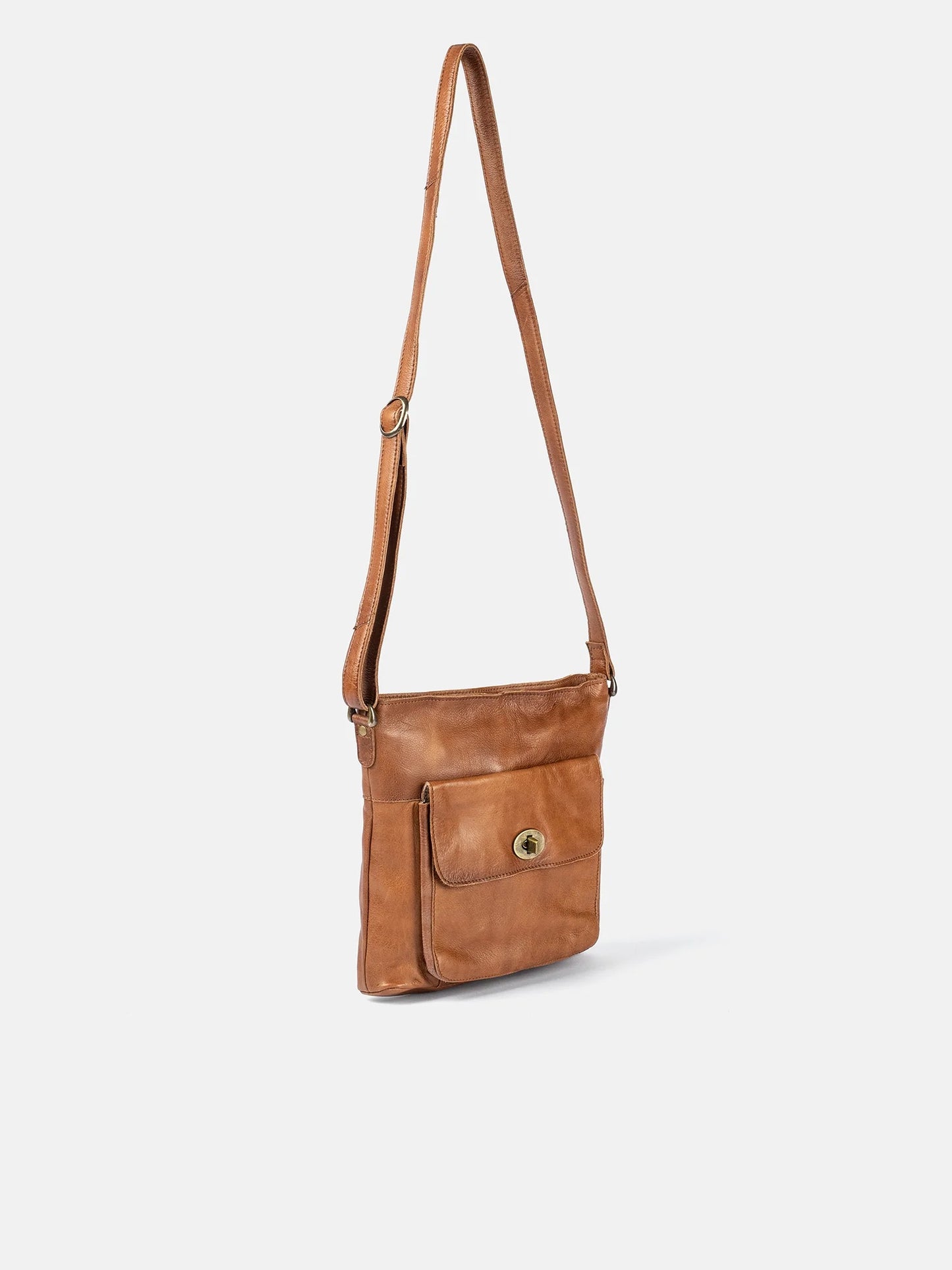 Kay leðurtaska, walnut