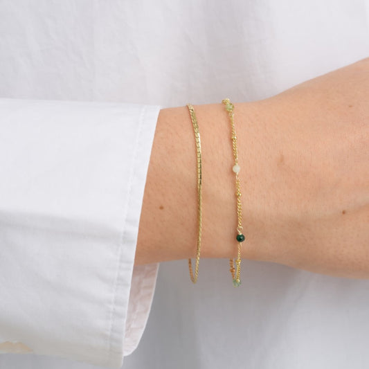 Armband með steinum,multi pastel