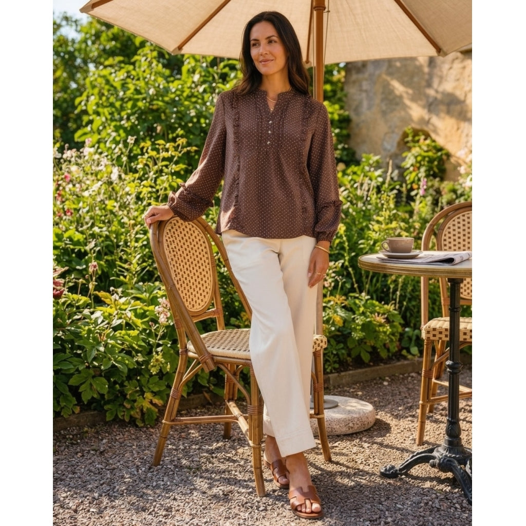 Camilla blússa, brún