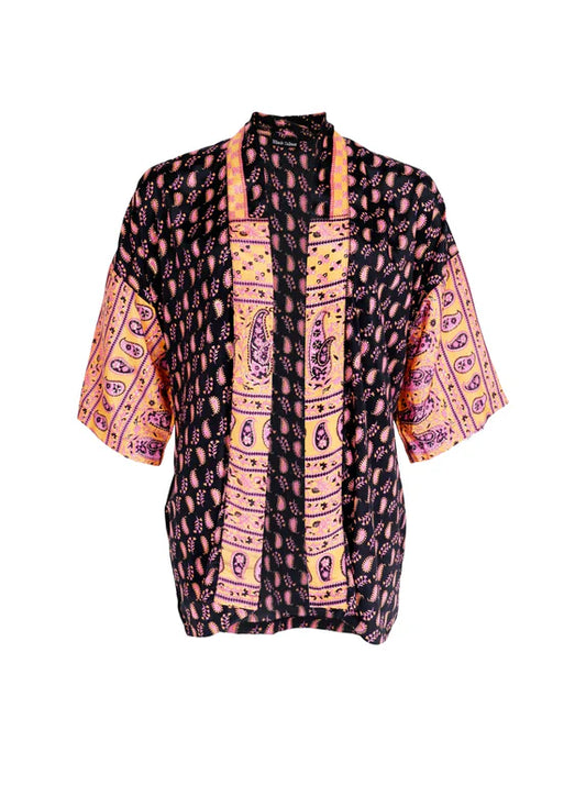 Luna stuttur kimono, svartur