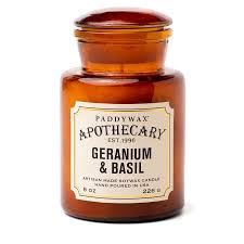 Apothecary ilmkerti, geranium & basil