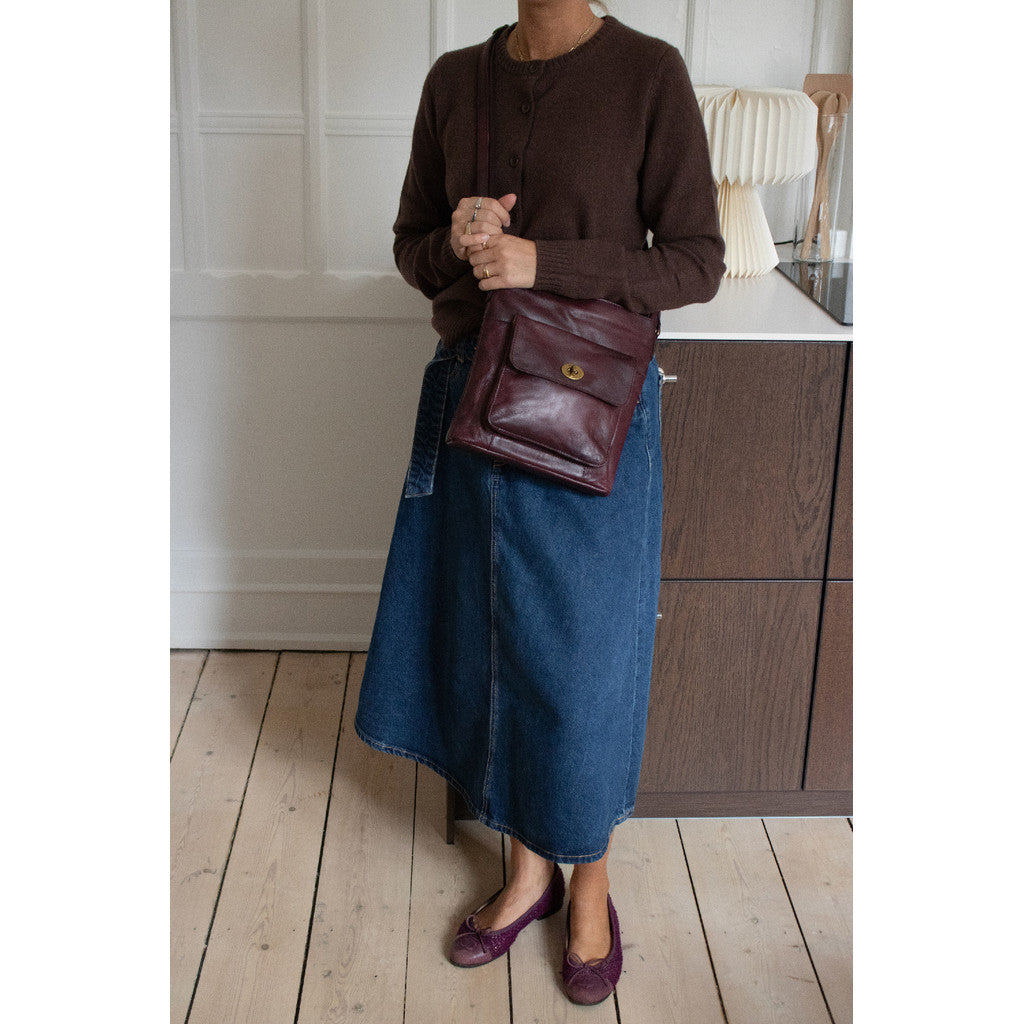 Kay leðurtaska, dark cherry