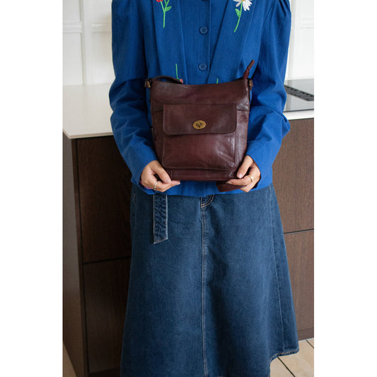 Kay leðurtaska, dark cherry