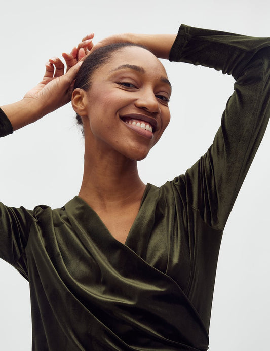 Lione velúr samfella, flöskugræn