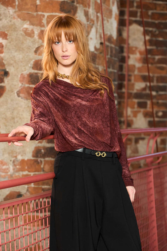 Lotus leðurbelti, svart/gyllt