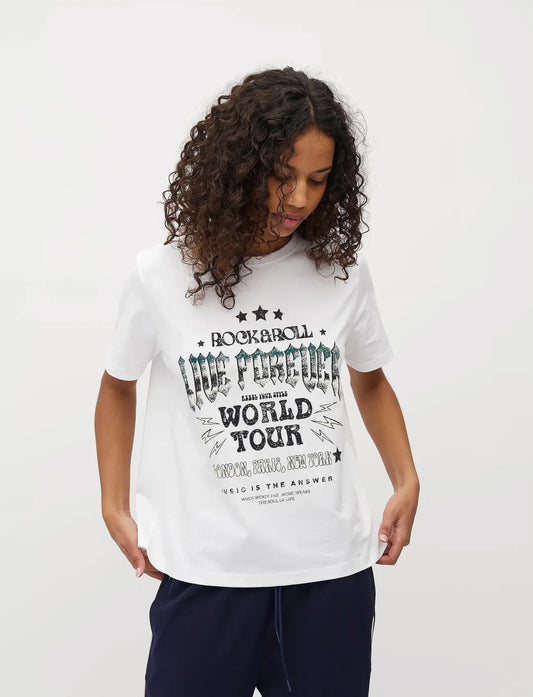 Live forever stuttermabolur, hvítur