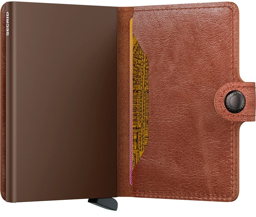 Secrid Miniwallet Kortaveski, vintage cognac