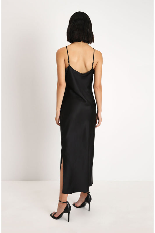 Imperial wrap kjóll, svartur