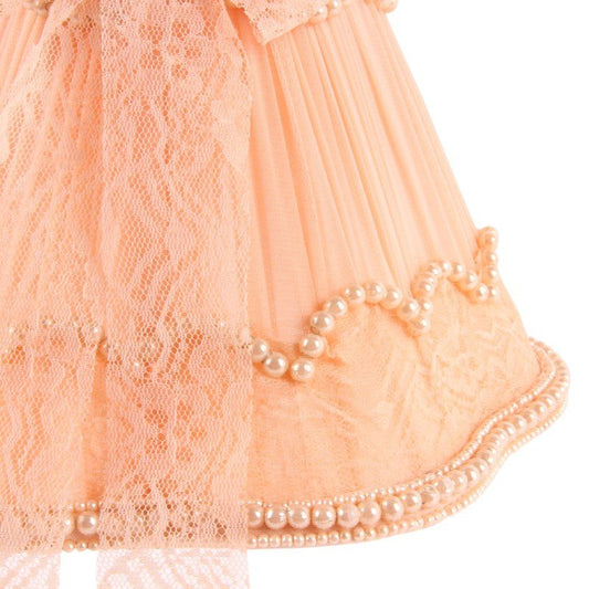 Lampaskermur 14 cm, bleik blúnda