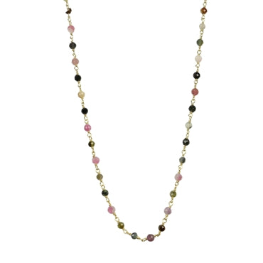 Gyllt hálsmen, litríkt